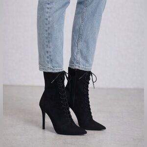 Stiletto Lace Up Heeled Boots